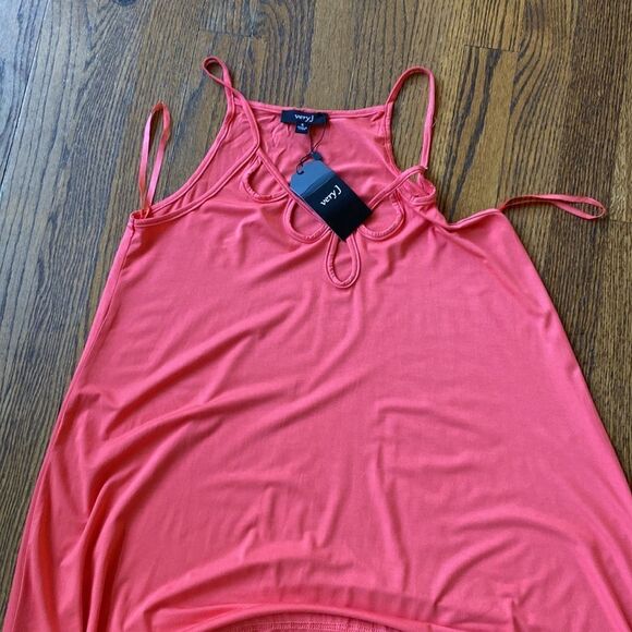 NWT Very J Small Midi Dress Cut Outs on Neckline Spaghetti Strap Stretch - Picture 7 of 7